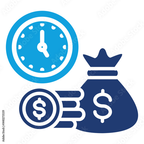 Debt Flat Blue Icon