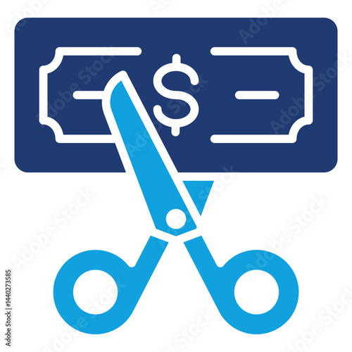 Baudget Cut Flat Blue Icon