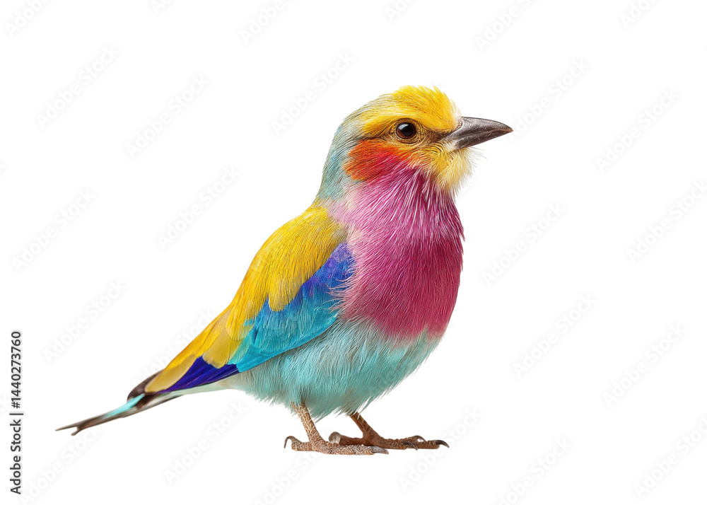 Fototapeta premium Colorful and Vibrant Bird with Mixed Feathers Showcasing Bright Hues in Nature