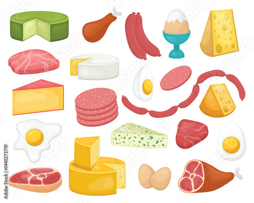 Animal source food clipart design illustration