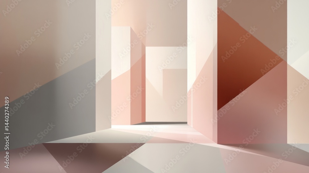 Obraz premium Abstract Pink Room Interior Design