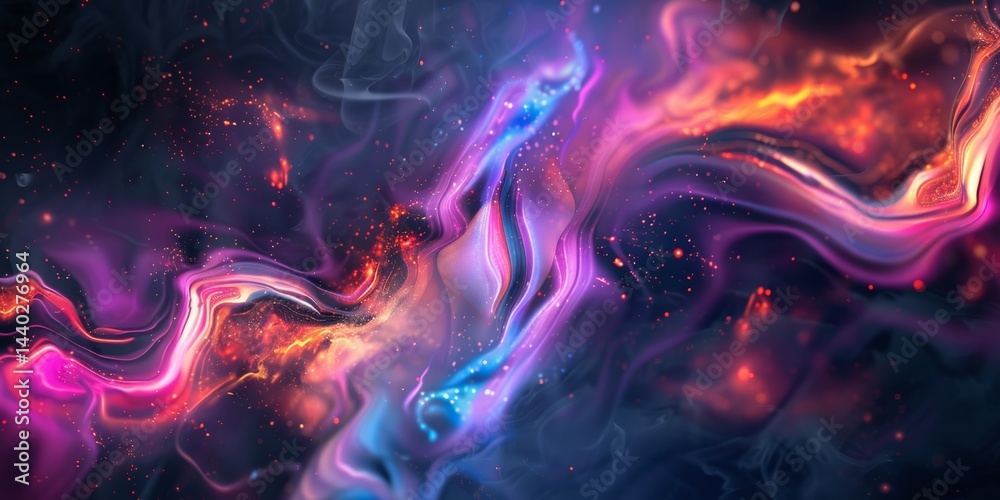 Vibrant cosmic swirl of colors depicting a mesmerizing abstract space scene created with swirling patterns and radiant hues Vibrant cosmic swirl of colors depicting a mesmerizing abstract space scene created with swirling patterns and radiant hues