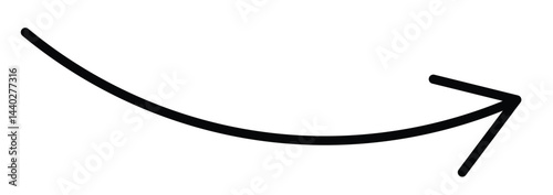 Long arrows icon. Long curved hand drawn arrow. Flat Style Arrow Symbol. Vector Illustration.
