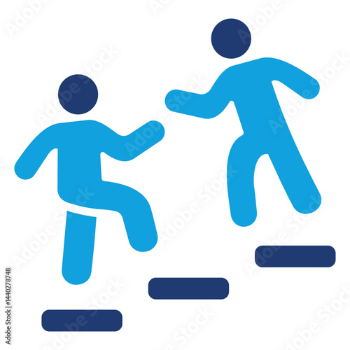 Mentoring Flat Blue Icon