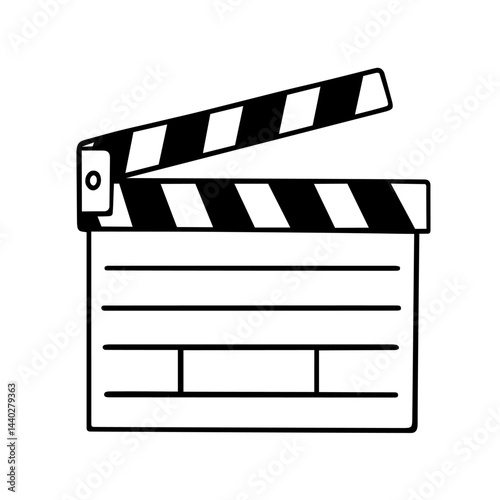 Classic Movie Clapperboard Icon for Scene and Take Information Recording, Film Production, Cinema Industry, Filmmaking, Creativity Symbol

