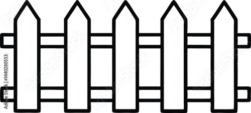 wooden fence outline drawing, wooden fence line art vector