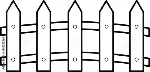 wooden fence outline drawing, wooden fence line art vector