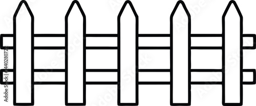 wooden fence outline drawing, wooden fence line art vector