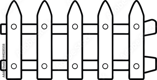 wooden fence outline drawing, wooden fence line art vector