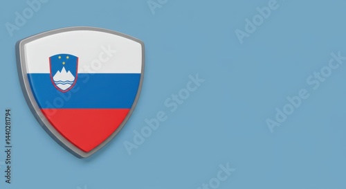 Slovenian Flag Emblazoned on a Protective Shield: A Symbol of National Pride and Security