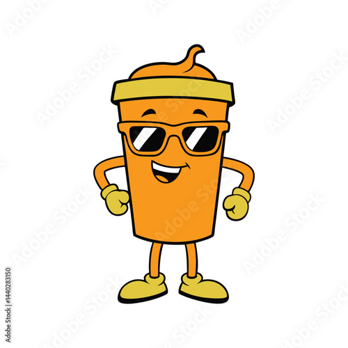 coffee cup mascot vector design