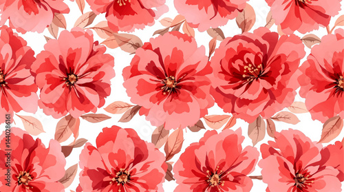 Seamless watercolor flowers pattern