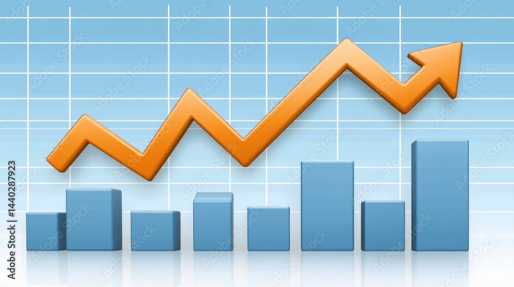 Rising graph showing increasing sales