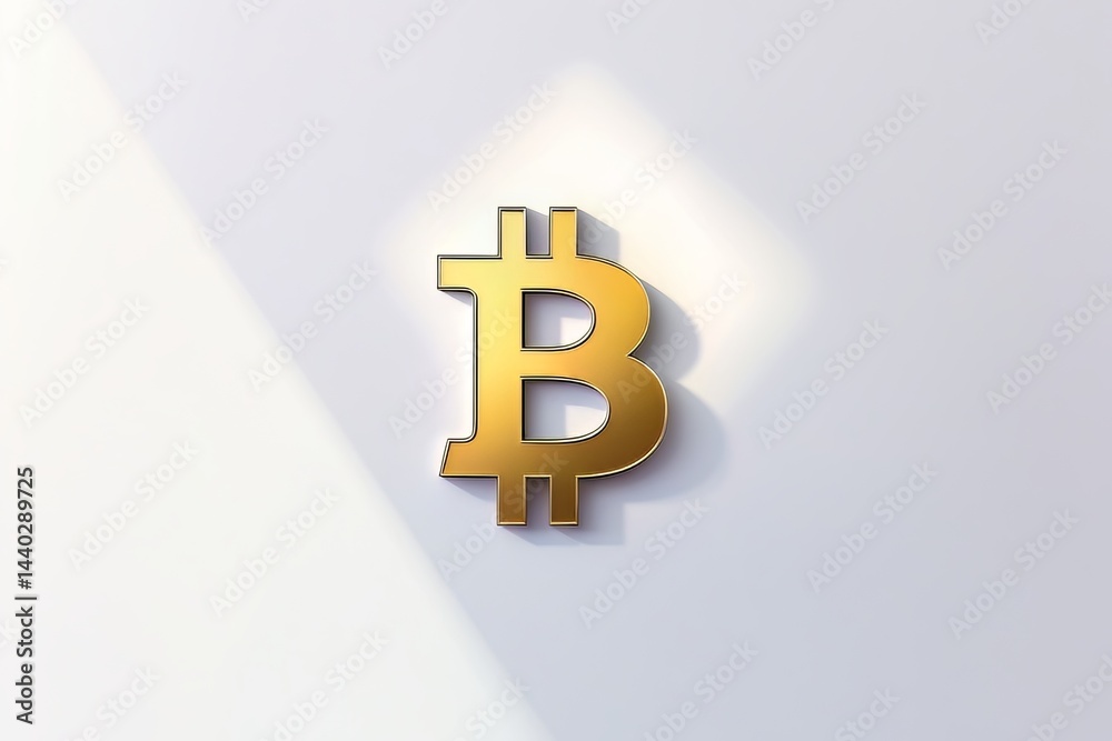 Obraz premium Golden Bitcoin Logo on White Background