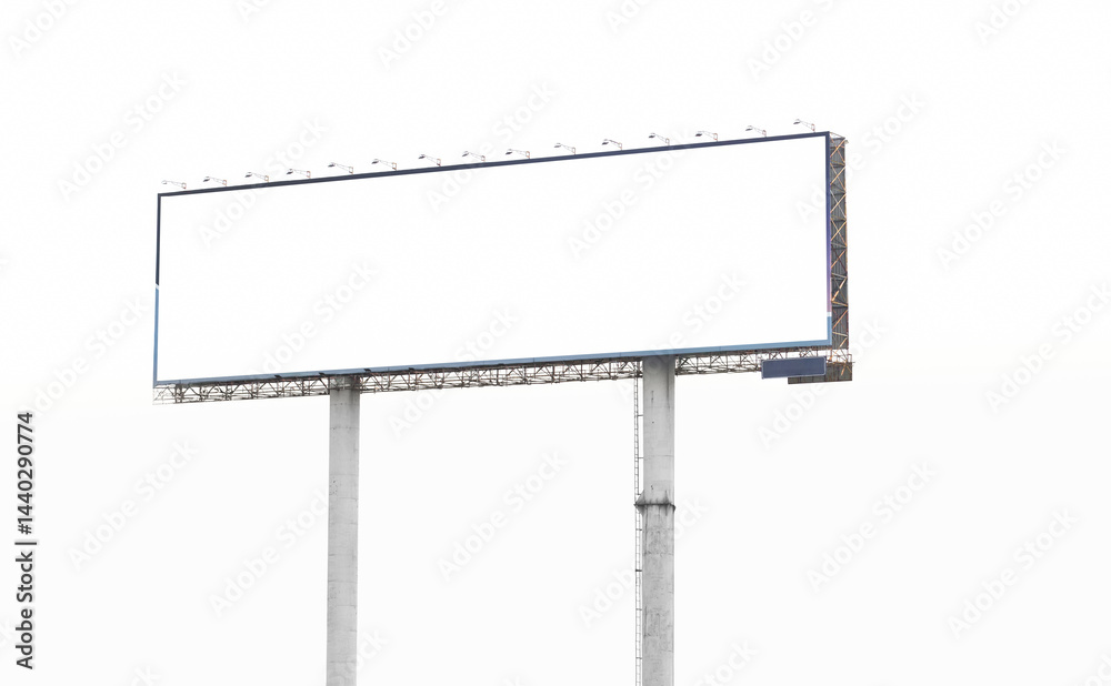 Obraz premium extra large Outdoor billboard with white background mock up. Copy space for advertisement.