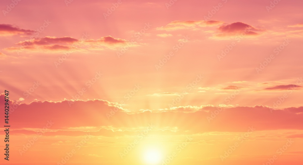 Fototapeta premium Colorful Sky With Orange And Pink Hues