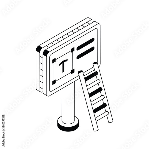 A captivating isometric style icon of billboard