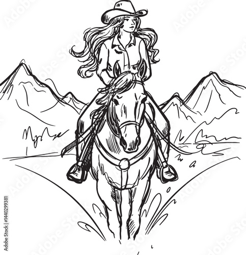 horse riding art design illustration premium quality