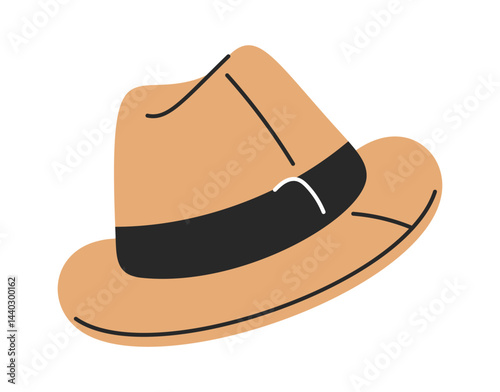 Touristic hat hand drawn symbol