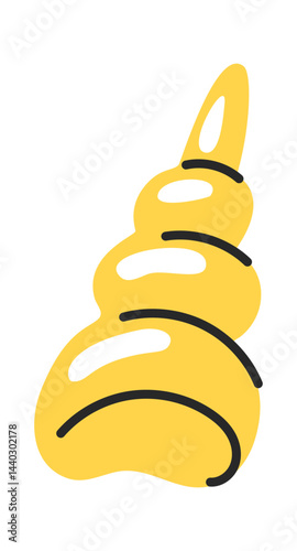 Seashell tropical spiral hand drawn