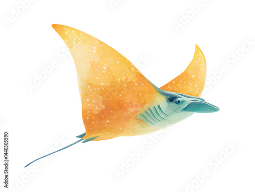 Obraz na płótnie A fish with a long tail and a yellow fin w salonie