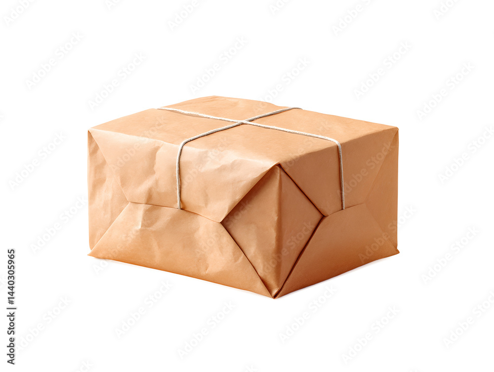 A brown cardboard box
