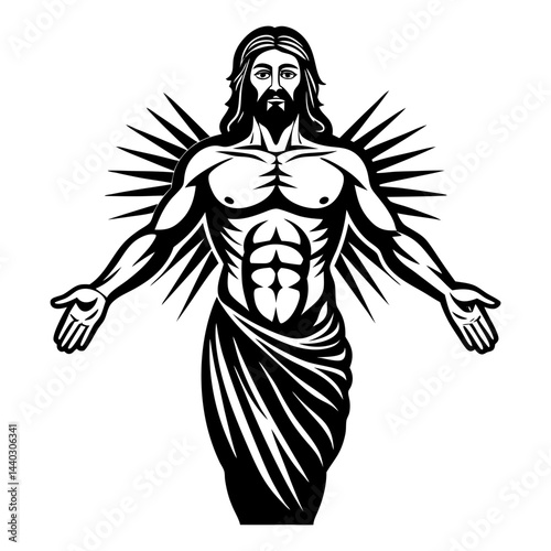 Download The Body Of Jesu And Silhouette Vector Illustration  White Background Svg File For Design.