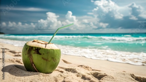 coconut cocktail on the beach