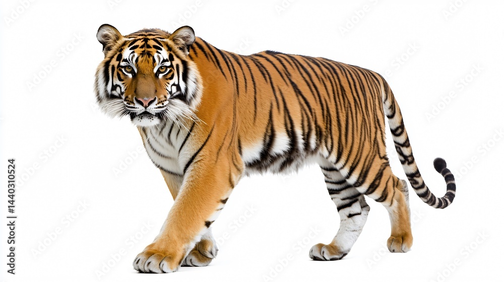 Obraz premium Majestic Tiger Striding Confidently in the Wild