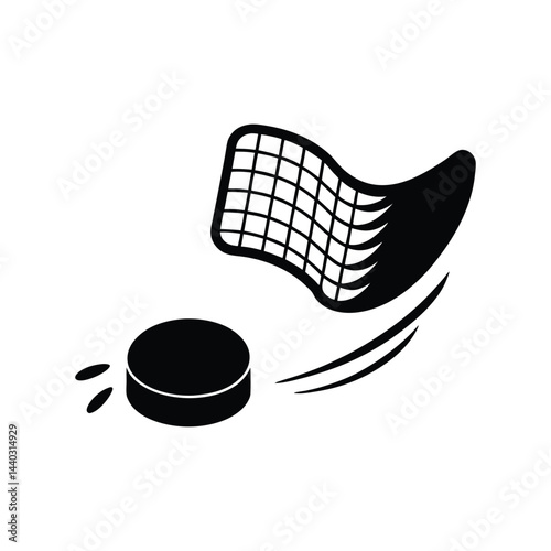 Tense Moment as Hockey Puck Glides Across Ice Rink