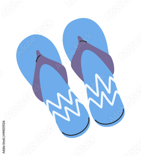 Touristic slippers hand drawn footwear