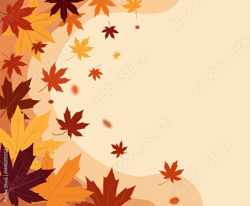 Autumn Maple Leaves Border with Copy Space