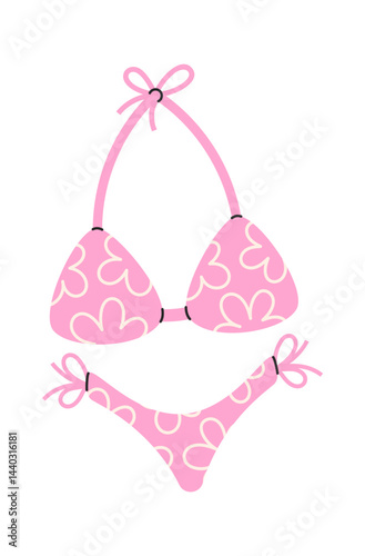Female summer swimsuit hand drawn