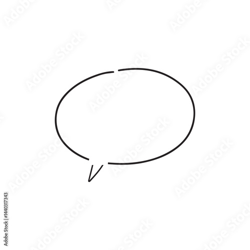 Simple handwritten speech bubble icon vector