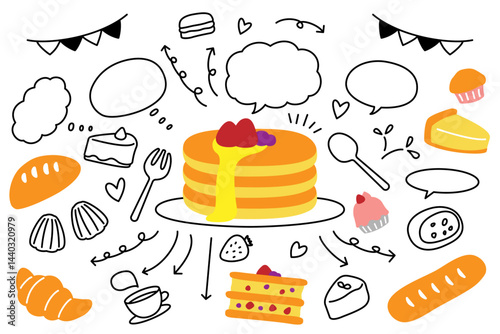 ケーキ 吹き出し 矢印 セット