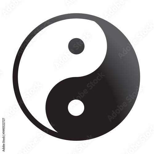 Obraz na płótnie SYMBOLE YIN YANG EN RELIEF - Illustration vectorielle w salonie