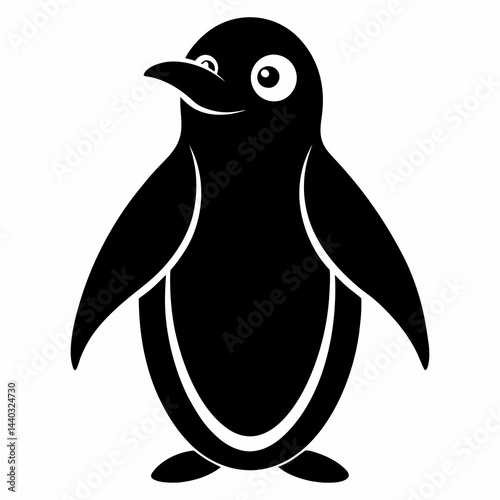 Stylized Penguin Silhouette Design