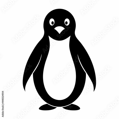 Stylized Penguin Silhouette Design