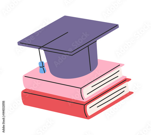 Mortarboard graduation hat hand drawn