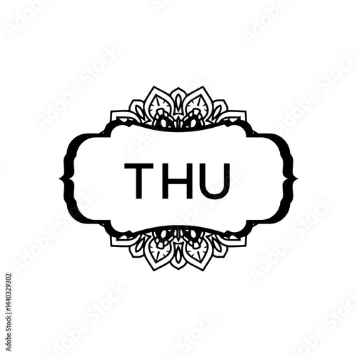 THU Letter Initial Logo Design Template Vector Illustration