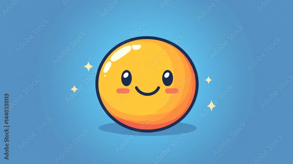 Naklejka premium Happy cartoon emoticon