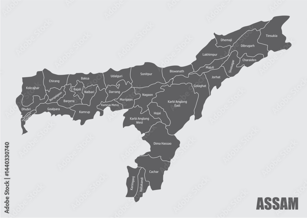 Assam administrative map