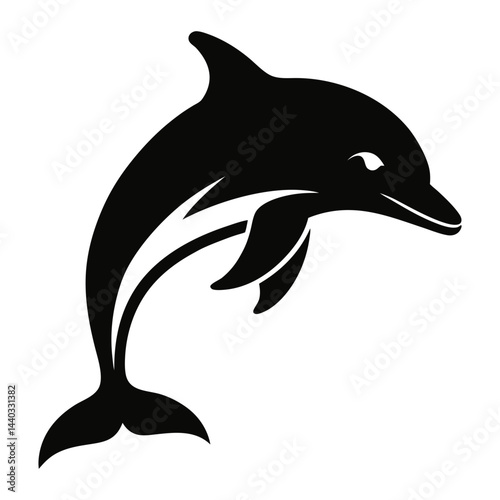Download Dolpin  Silhouette Vector Illustration White Background Svg File For Design.
