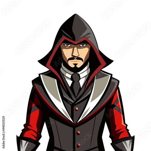 Download An Assassin In A Suit Has-A Pair Of Black And Silhouette Vector Illustration White Background Svg File For Design.