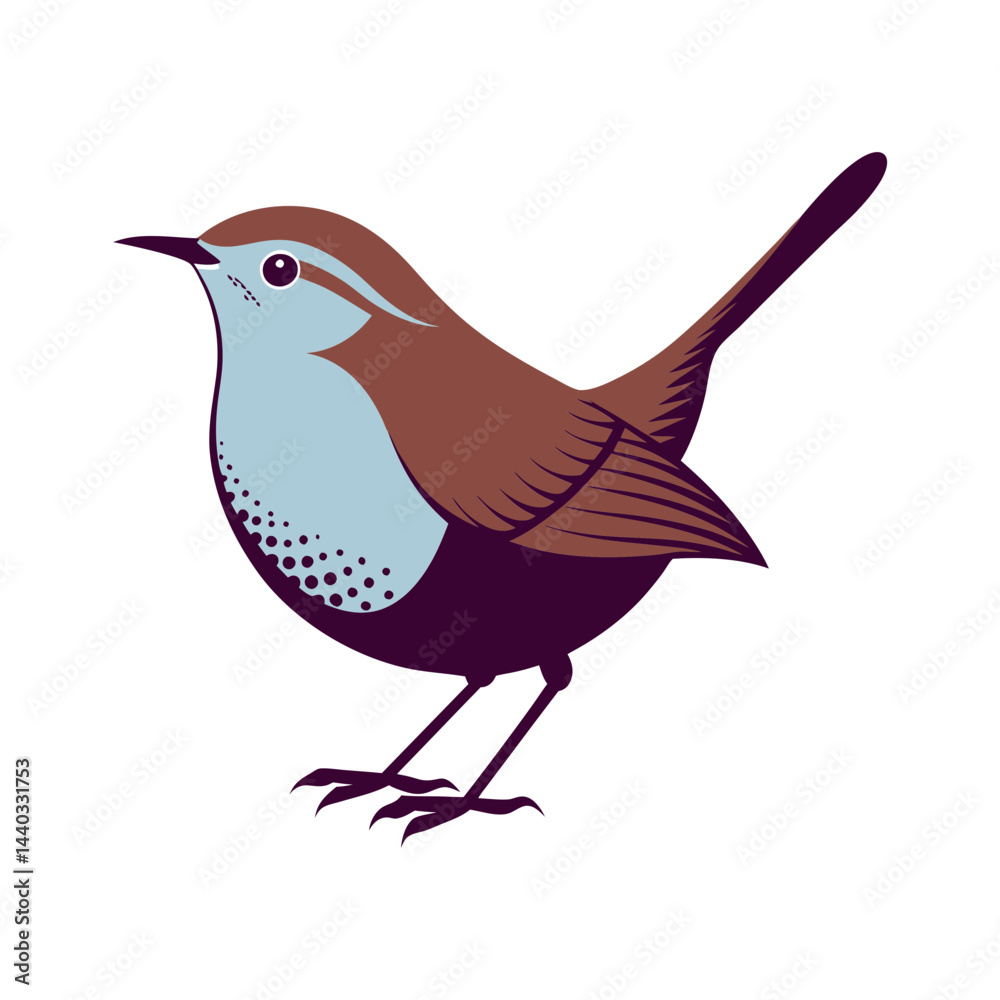 Obraz premium Download Wren Birds Silhouette Vector Illustration Svg File For Design.