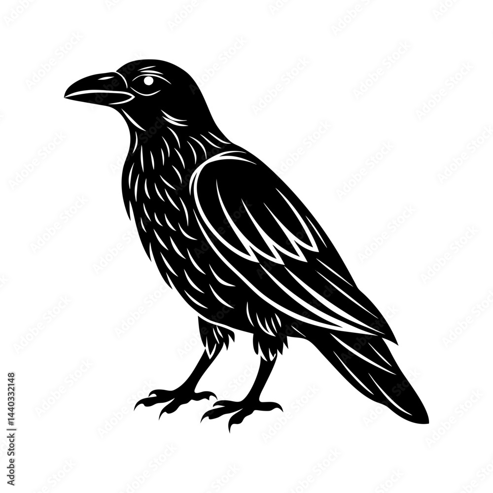 Fototapeta premium Download Rook Birds Silhouette Vector Illustration White Background Svg File For Design.