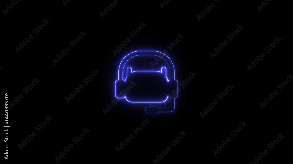 glowing neon chatbot icon isolated on black background. 4k video motion graphic animation glowing neon chatbot icon isolated on black background. 4k video motion graphic animation
