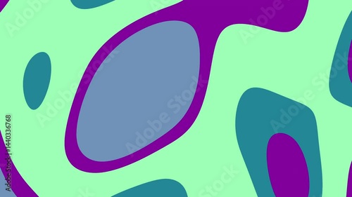 Abstract design with teal purple and green colors.
