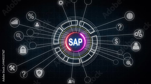 Wallpaper Mural glowing, Internet, business, Technology and network concept. SAP System Software Automation concept on virtual screen data center grid and map background. Torontodigital.ca