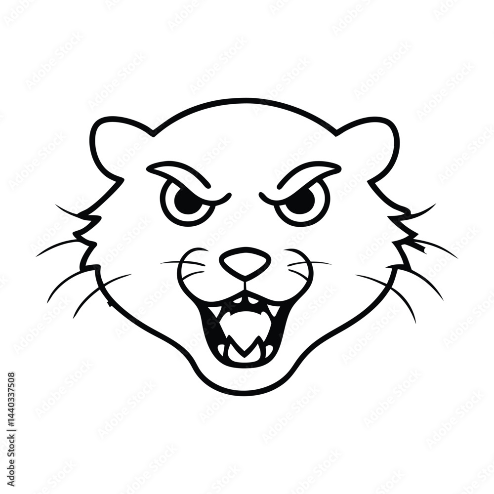 Naklejka premium bear head outline vector 